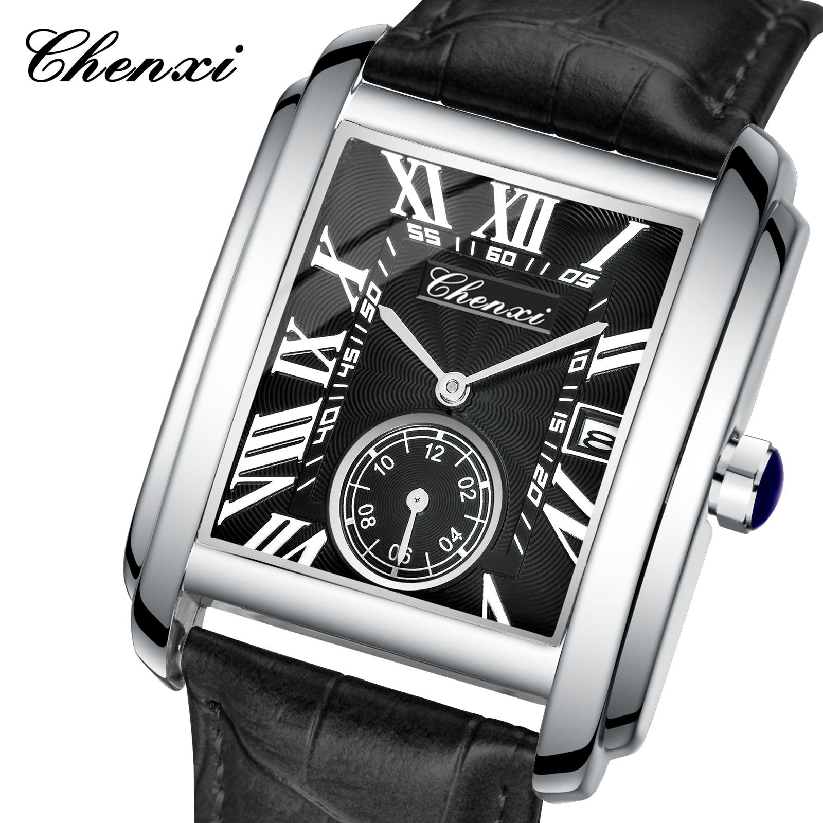 Leather Watch Band Men - Chenxi 8216 ใหม่แฟชั่นคลาสสิกสี่เหลี่ยมผืนผ้าสายหนังนาฬิกาข้อมือบุรุษแบรนด์หรูนาฬิกานาฬิกาควอตซ์ Montre Femme