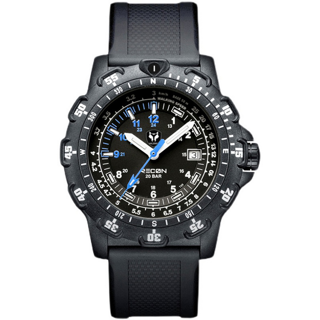 Rubber Strap Diver - Hnlgnox Mens Pilot นาฬิกากีฬานาฬิกาทหาร 20Bar นาฬิกาข้อมือควอตซ์กันน้ําคาร์บอนไฟเบอร์
