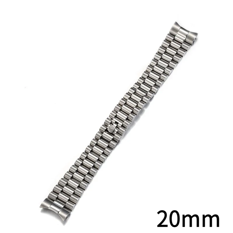 Rolex Watch Datejust - 20 มม.สแตนเลสสตีล President สายนาฬิกาปลายโค้งสําหรับ Rolex DATEJUST