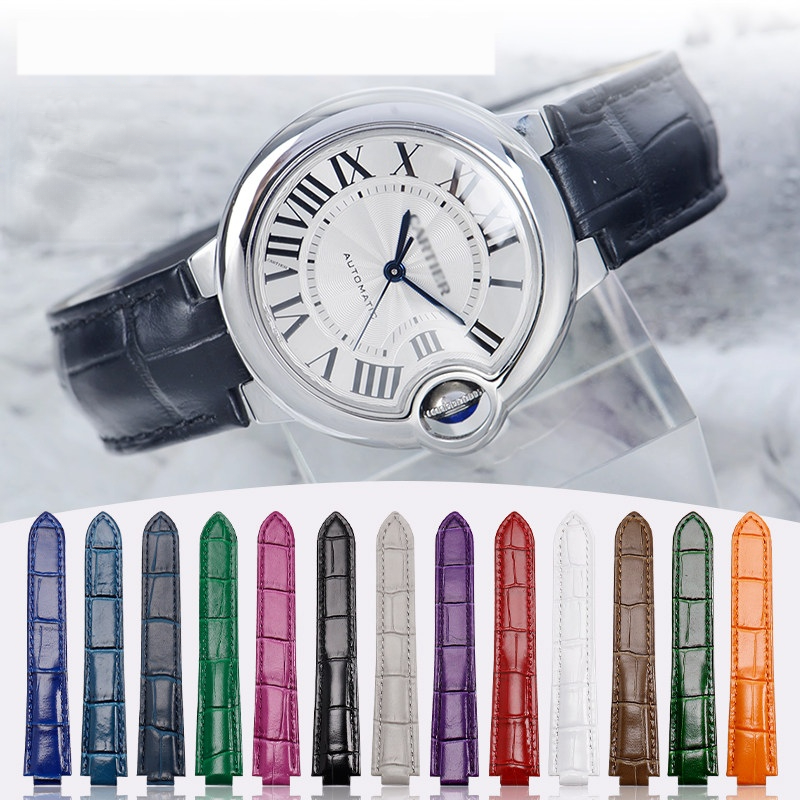 Cartier Watch Ballon Bleu - สายนาฬิกาหนังลูกวัวนุ่มระดับพรีเมียมสำหรับคาร์เทียร์ บลู บอลลอน 14 16 18