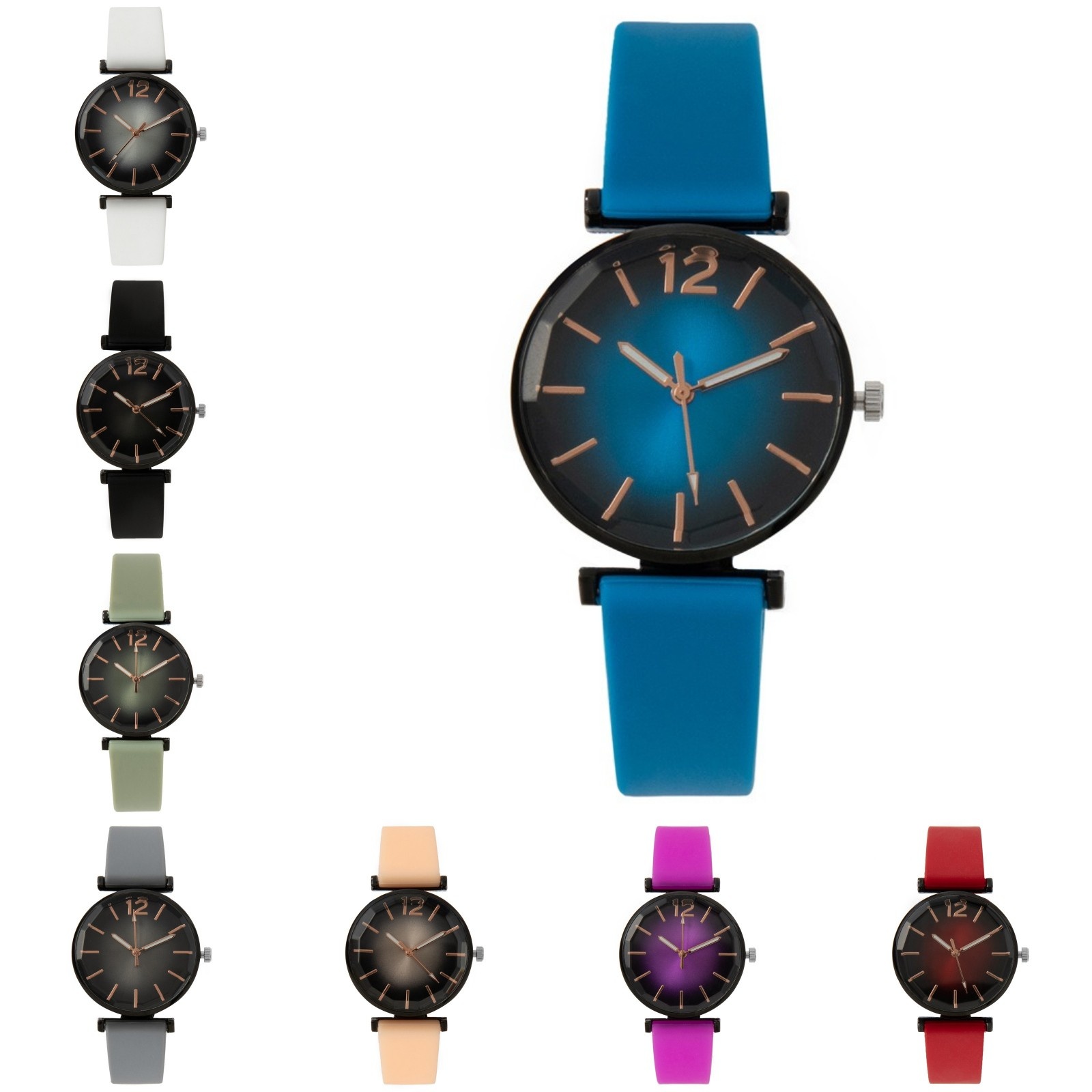แฟชั่นผู้หญิงนาฬิกากีฬาสีดํา D - Silicone Band Women บทวิจารณ์และราคา