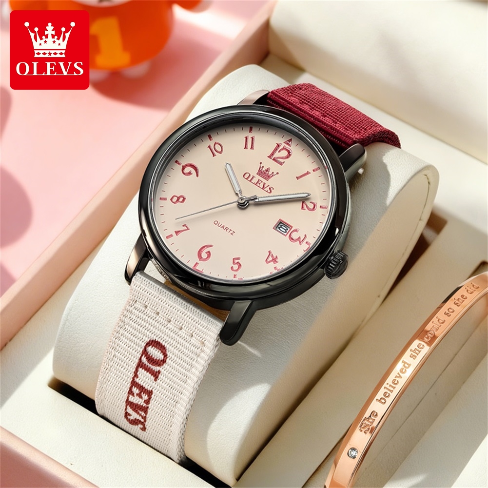 OLEVS แบรนด์ใหม่แฟชั่นนาฬิกาคว - Canvas Strap Watch บทวิจารณ์และราคา