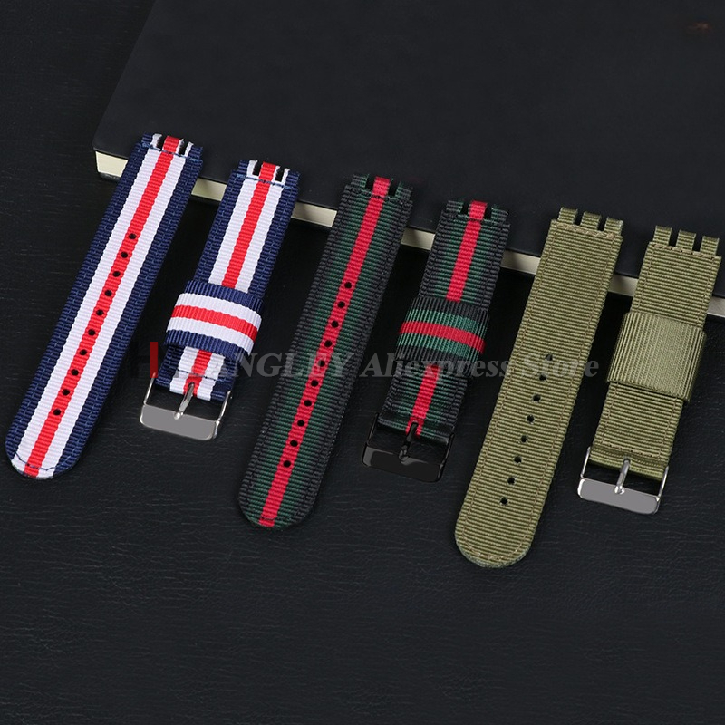 17 มม. 19 มม. 20 มม. สายนาฬิกา - Canvas Strap Watch บทวิจารณ์และราคา
