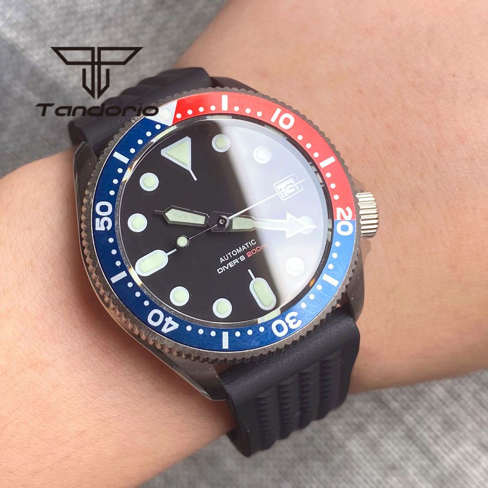 Tandorio NH35A นาฬิกาผู้ชายอัต - Rubber Strap Diver บทวิจารณ์และราคา