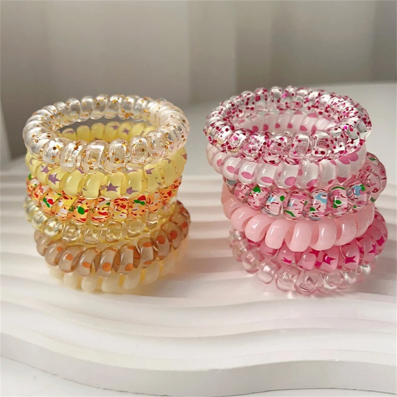 ยางรัดผมแบบเกลียวสีสันสดใส 6 ช - Silicone Band Women บทวิจารณ์และราคา